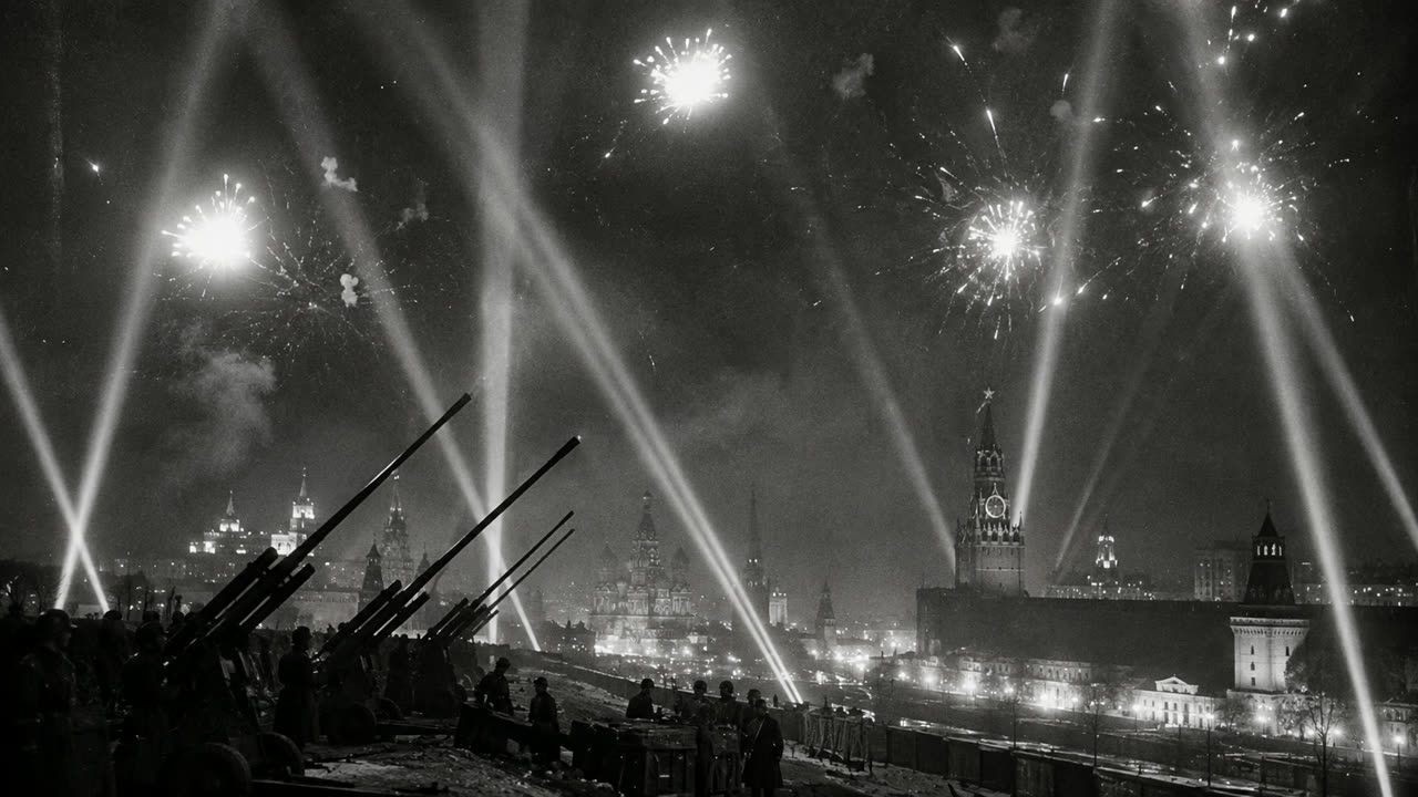 Артиллерийский салют над ночной Москвой, 1943 год